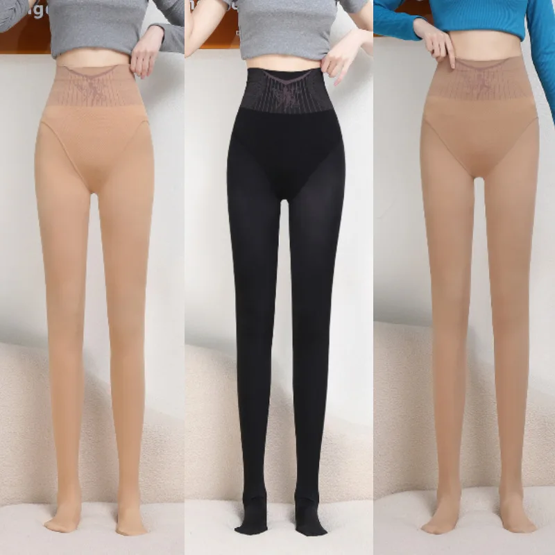 calcas-legging-femininas-forradas-com-fleece-efeito-levanta-bumbum-sem-costura-camada-base-primavera-outono-water-light-socks