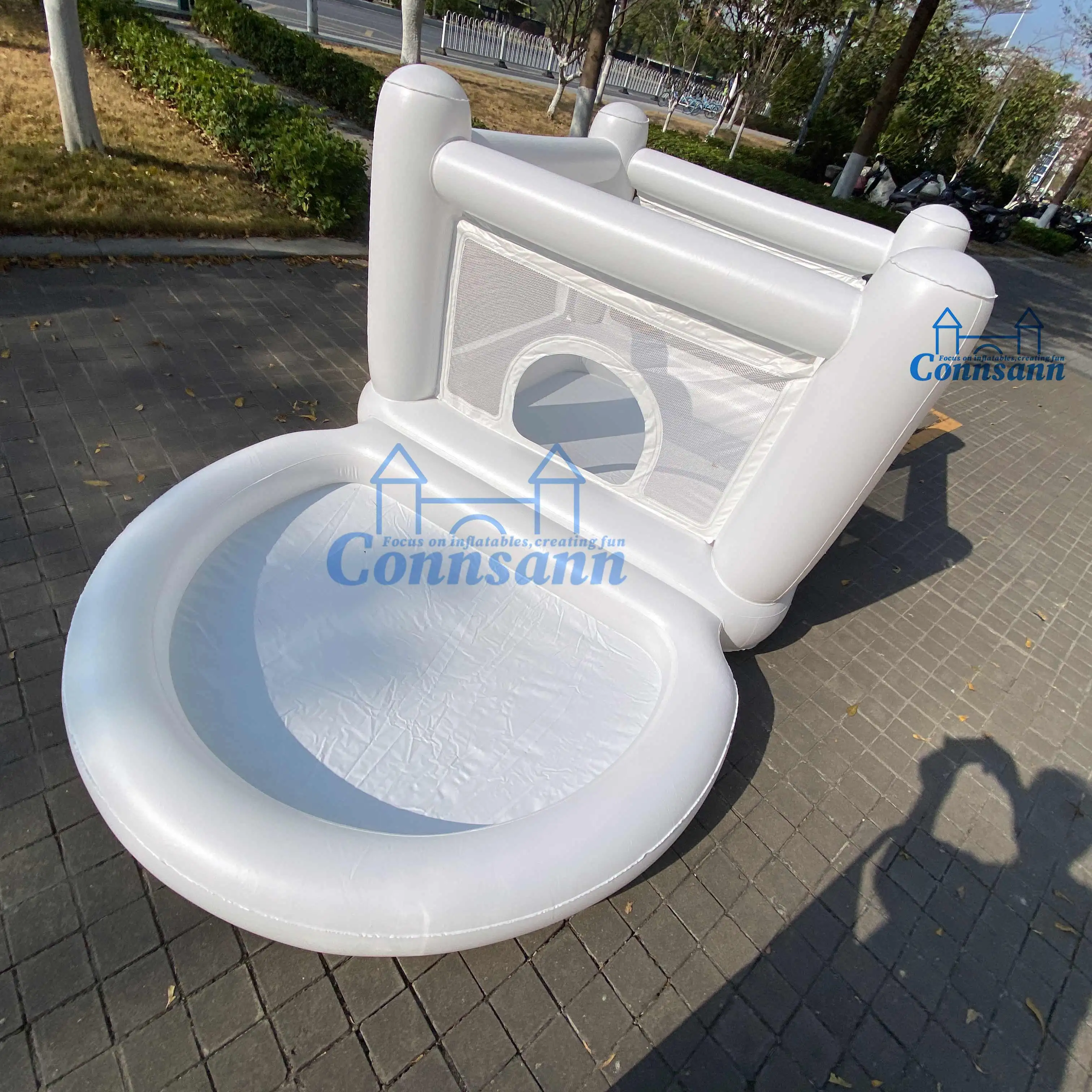 Ultimate Inflatable Bouncer Trampoline with Ball Pit Dual Play Zones for Endless Fun and Adventure for Kids have party and