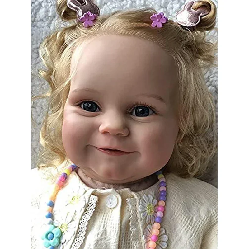 24 polegadas 60 cm adorável nova boneca reborn Maddie Girl com cabelo loiro enraizado brinquedos corporais macios