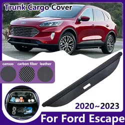 Car Trunk Curtain for Ford Escape Accessories Kuga 2020~2023 Retractable Rear Boot Tray Cargo Cover Privacy Security Luggage Mat