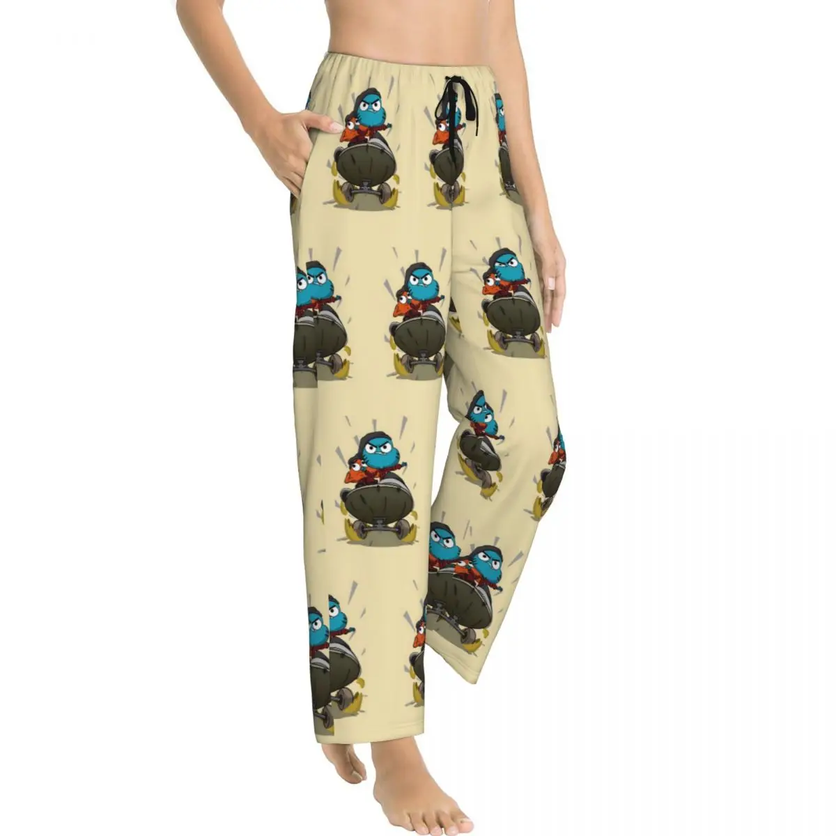 سروال بيجامة نسائي مخصص The Amazing World of Gumball مطبوع عليه رسوم كرتونية مضحكة ملابس نوم مع جيوب