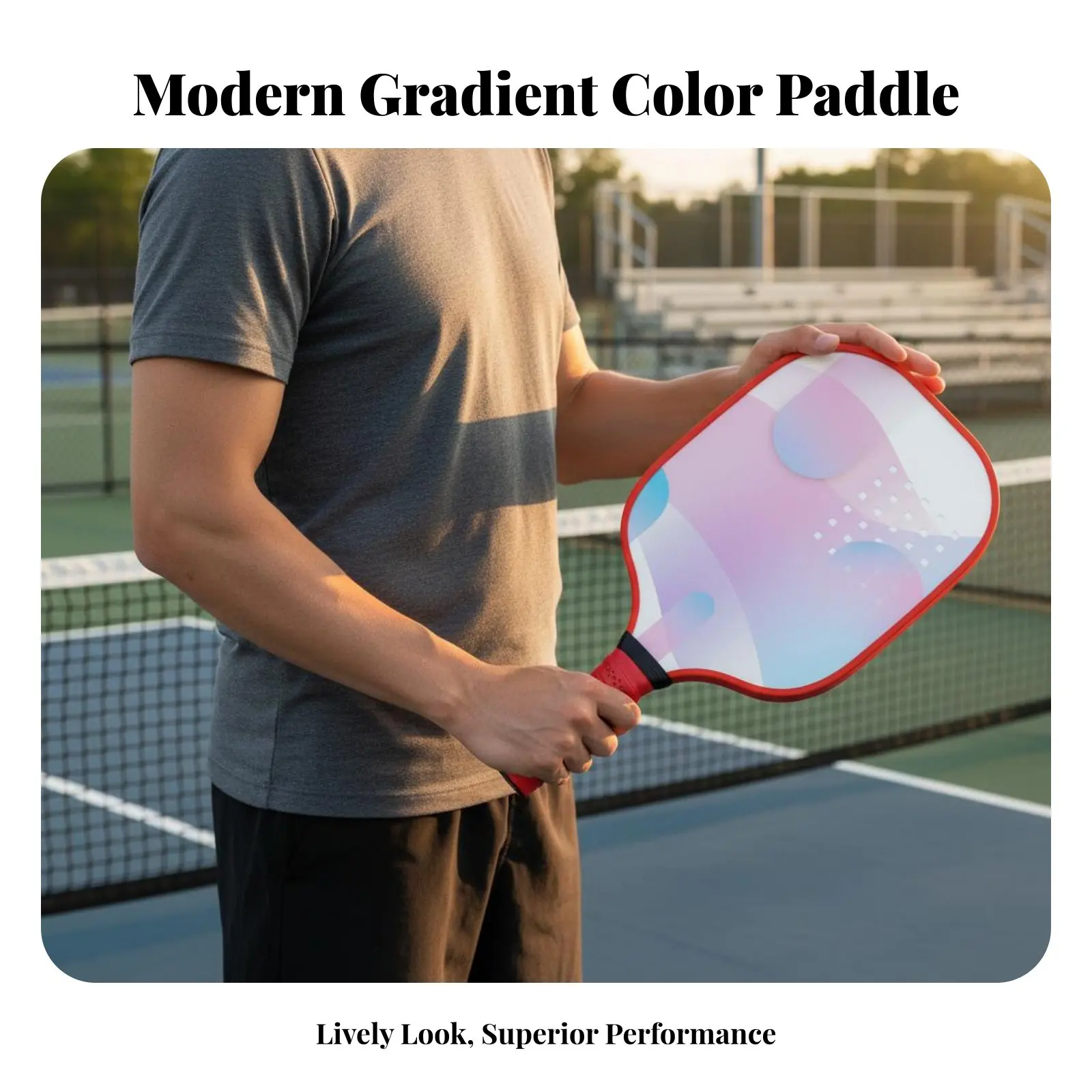 

Pickleball Paddle Anti-Slip Grip Fiberglass Pickleball Racket Shock Absorption Long-Lasting Rim Protector for Beginners
