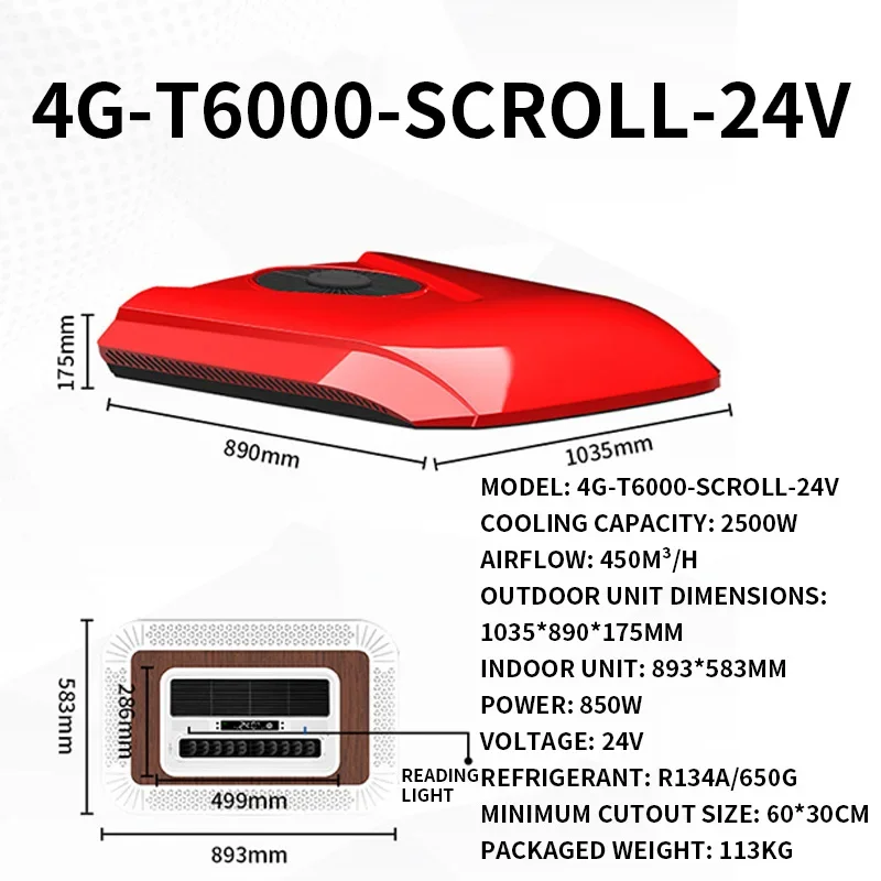 Smart Voice-Controlled Parking Air Conditioner: 24V Heavy-Duty Truck Roof-Mounted All-in-One Refrigeration (Customized)