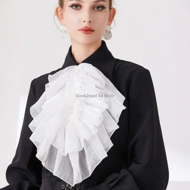 Colletto staccabile drappeggiato Courtstyle 2 pezzi Collare falso coloniale da donna
