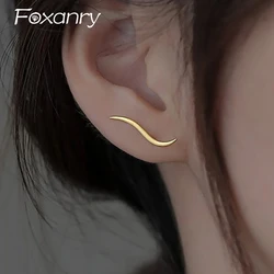 Foxanry Minimalist Lines Geometric Earrings For Women Girls New Fashion Creative Elegant Prevent Allergy Ear Needle Jewelry Gift