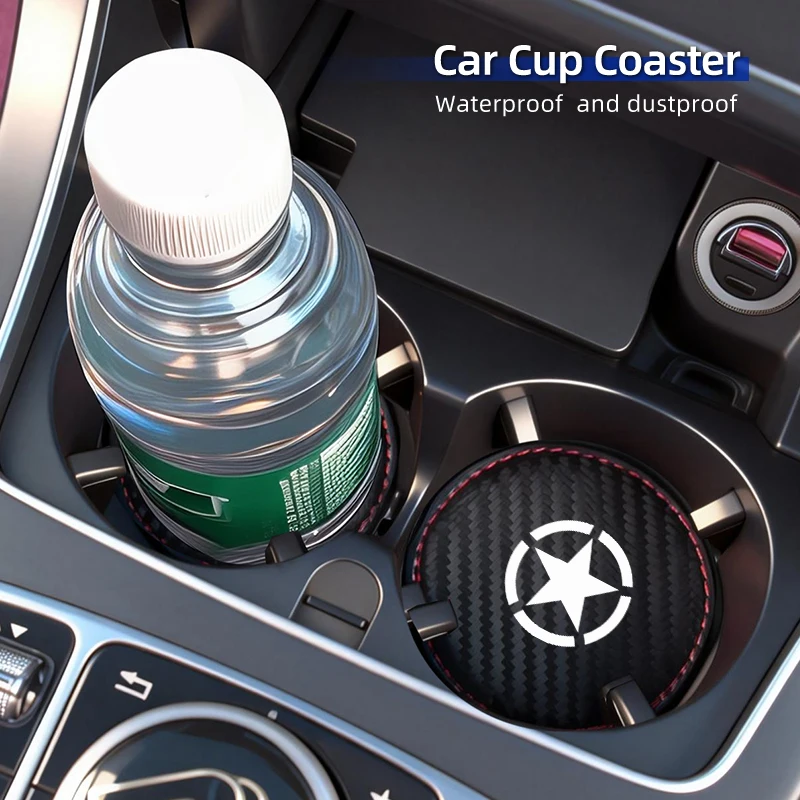 Car interior leather-edge water cup holder For Jeep Grand Cherokee Compass Patriot Renegade Wrangler Liberty Trailhawk Rubicon