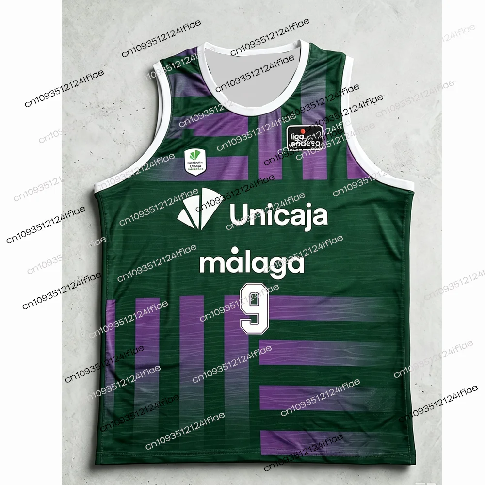 26/27 Season Malaga Basketball Home Jersey Fan Special Edition Jersey Kit Adult Sports Quick-Dry Vest Basketball Training Suit