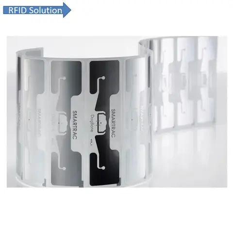 우수한 Smarttrac Dogbone UHF 태그 패시브 장거리 RFID 태그, iminj r6 monza 4D epc UHF RFID 태그 스티커, 860-960MHZ, 50 개, 5 개
