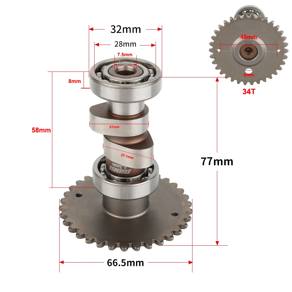 NIBBI Motorcycle GY6 125cc 150cc Camshaft Racing A12 16002/P63 Cams Off Road Motocross Scooter Part