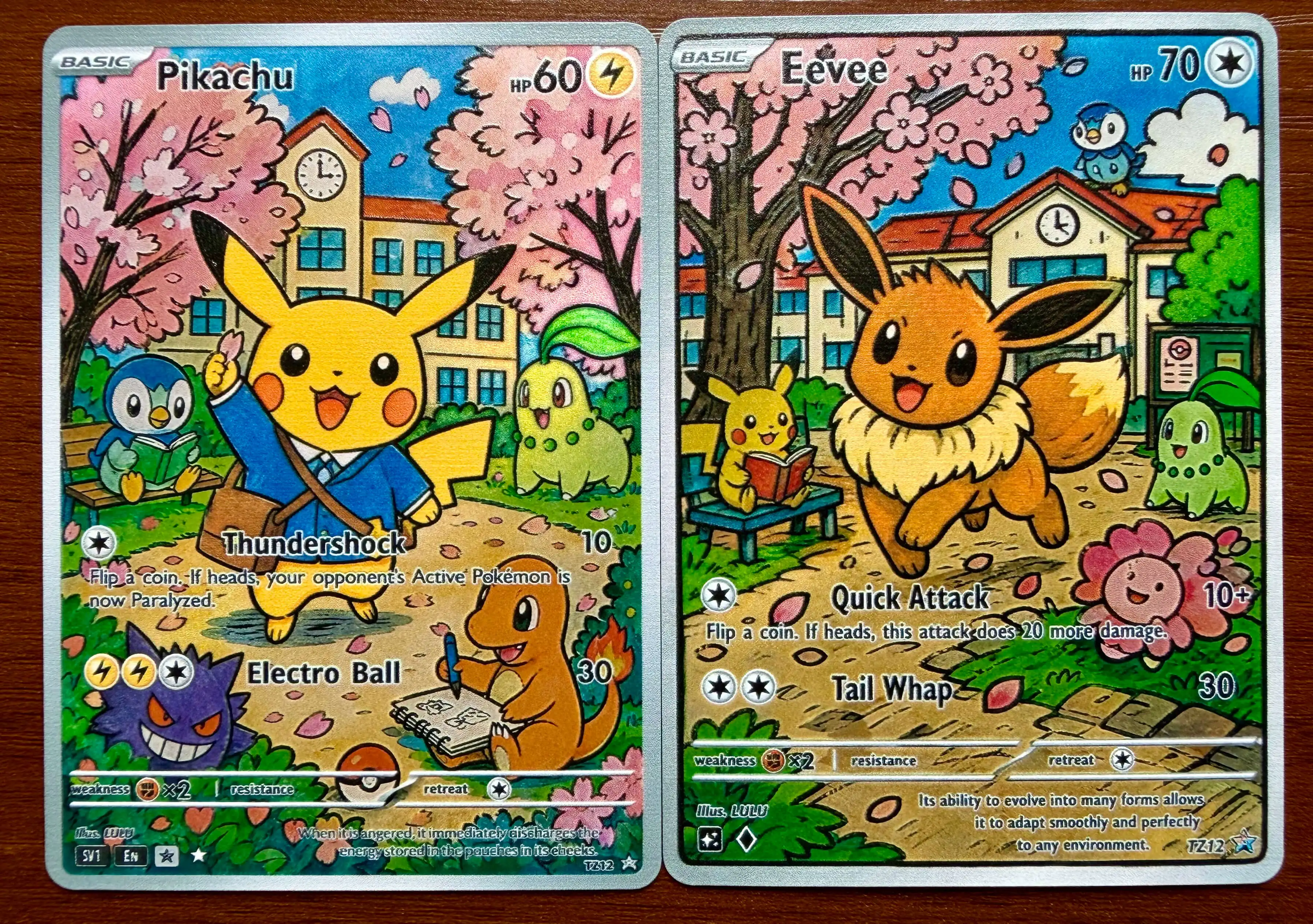 PTCG Cards Crayon Set Holo Rare Cards Rowlet Eevee Togepi Kirlia PTCG Cards Gift Collection PKM DIY Gift
