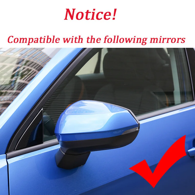 2Pcs Side Wing Mirror Cover For Audi Q2 2017 2018-21 Q3 F3 2019 2020 2021 Gloss Black Rearview Mirror Cap Cover Car Accessories