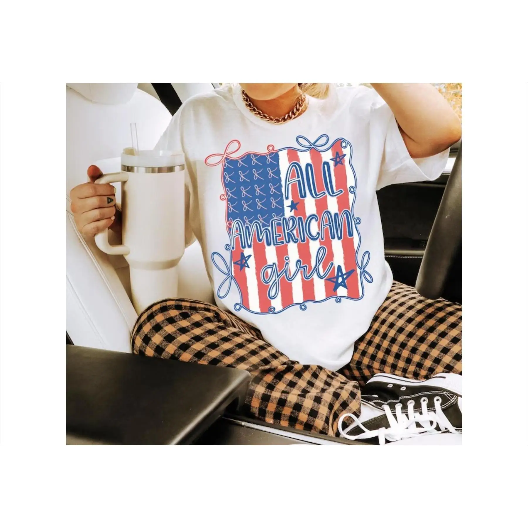 

Urban - style Patriotic Tee: Stand Out with a Cool and Effortless American - themed Design