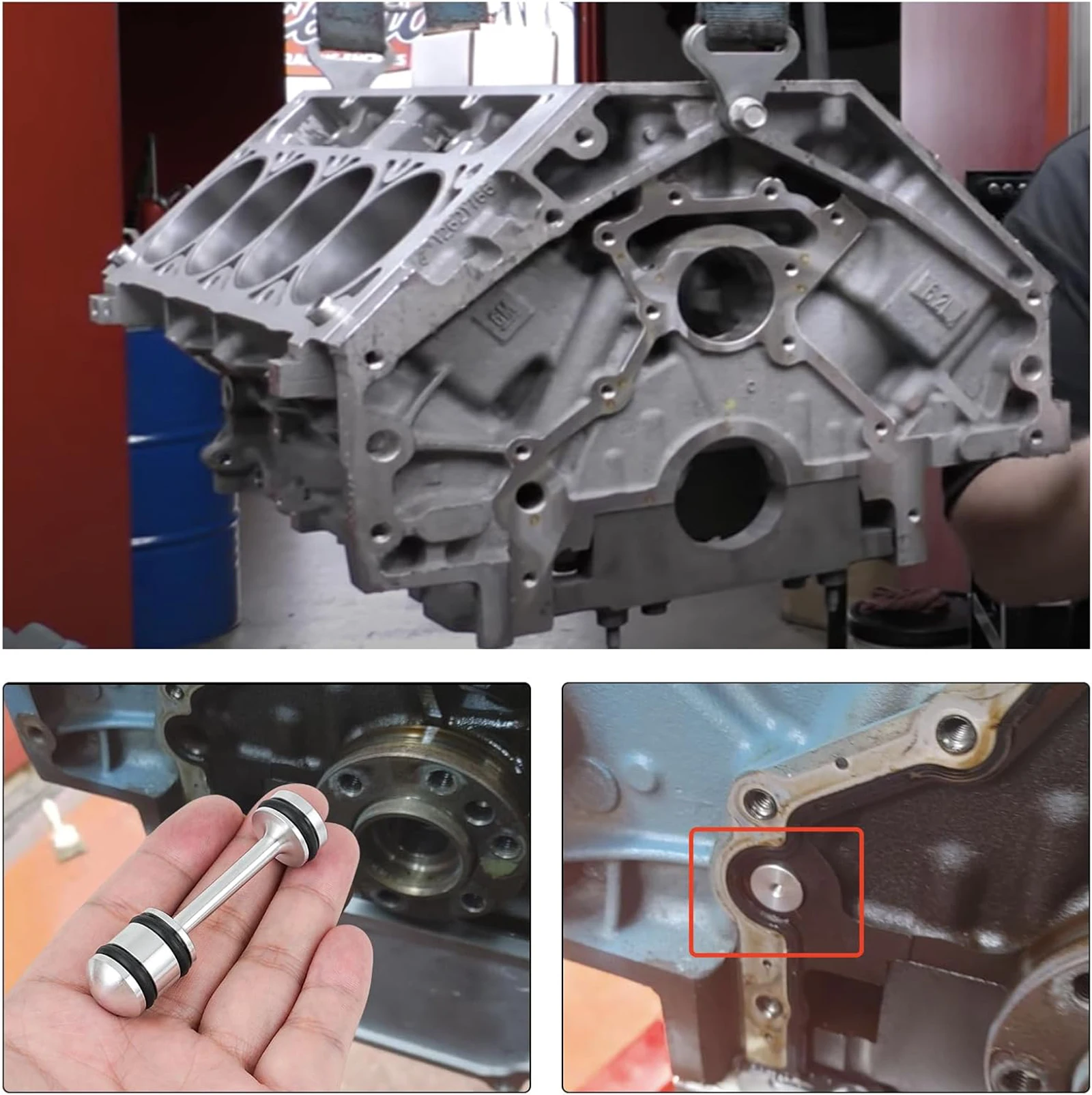 LS Billet Rear Galley Plug Barbell Oil Diverter fits for GM Gen III & IV LS1 LS3 LS2 LQ4 LQ9 LS6 L92 L33 L99 Oil Diverter LS