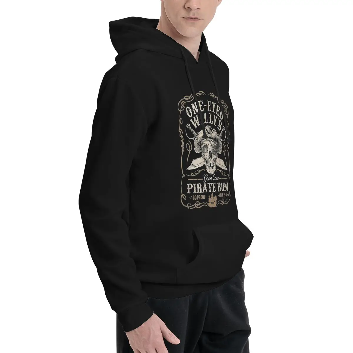 One_Eyed_Willy Men's Polyester Fleece Hoodie - Warm, Comfortable, and Stylish Pullover for Casual Wear and Sports