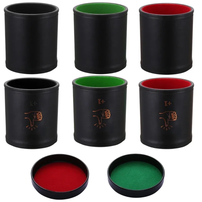 PU Leather Dices Cup Hand Pattern Quiet Shaker Cup Bar Entertainment Dices Cup