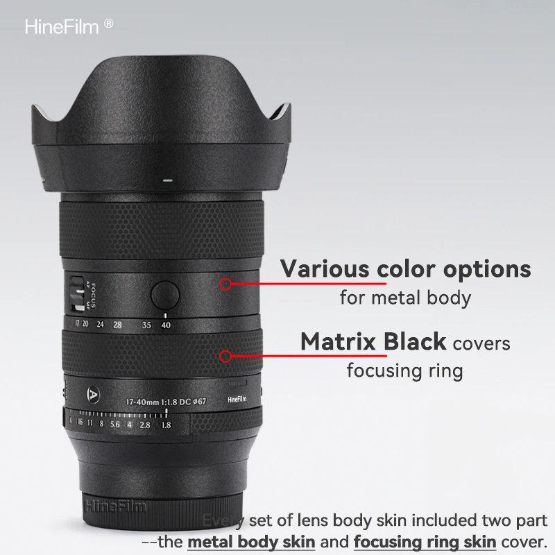 Piel personalizada para lente Sigma 17-40F1.8 FE y L Mount Skin 17 40 envoltura de lente piel 17-40mm F1.8 DC ART Protector adhesivo de lente