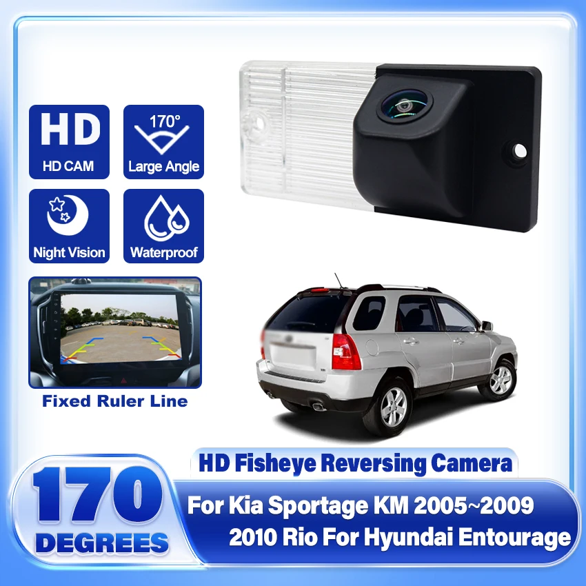 Fisheye HD Night Vision Rear View Camera For Kia Sportage KM 2005~2009 2010 Rio For Hyundai Entourage Backup CCD 1080P Car