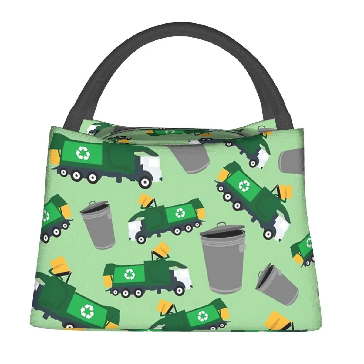 Recycling Garbage Truck Pattern Lunch Bags Insulated Bento Box Lunch Tote Picnic Bags Cooler Thermal Bag for Woman School