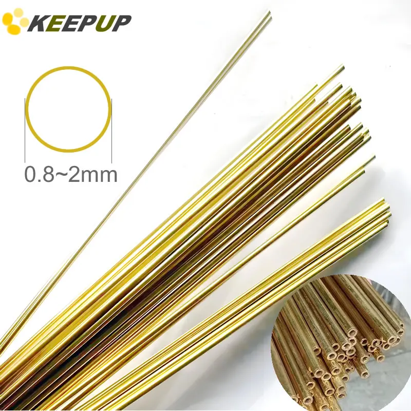 Brass Capillary Small Round Tube Pipe High Hardness Welding Air Conditioning Refrigeration Car Cooling System OD 0.8 1 1.5 2 mm