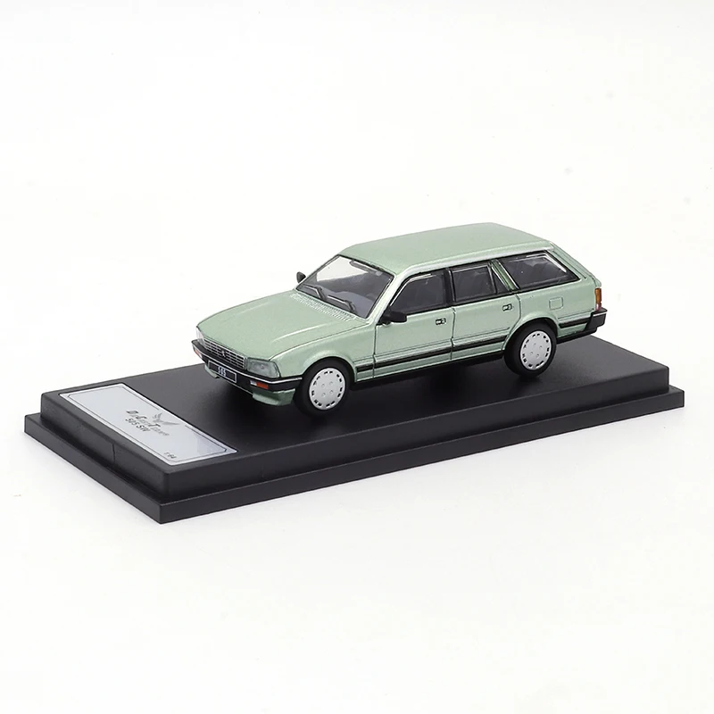 DCT 1:64 Peugeot 505SW(1986) Azure Green 65 Simulation Miniature Car Model Collection Adornment Toy