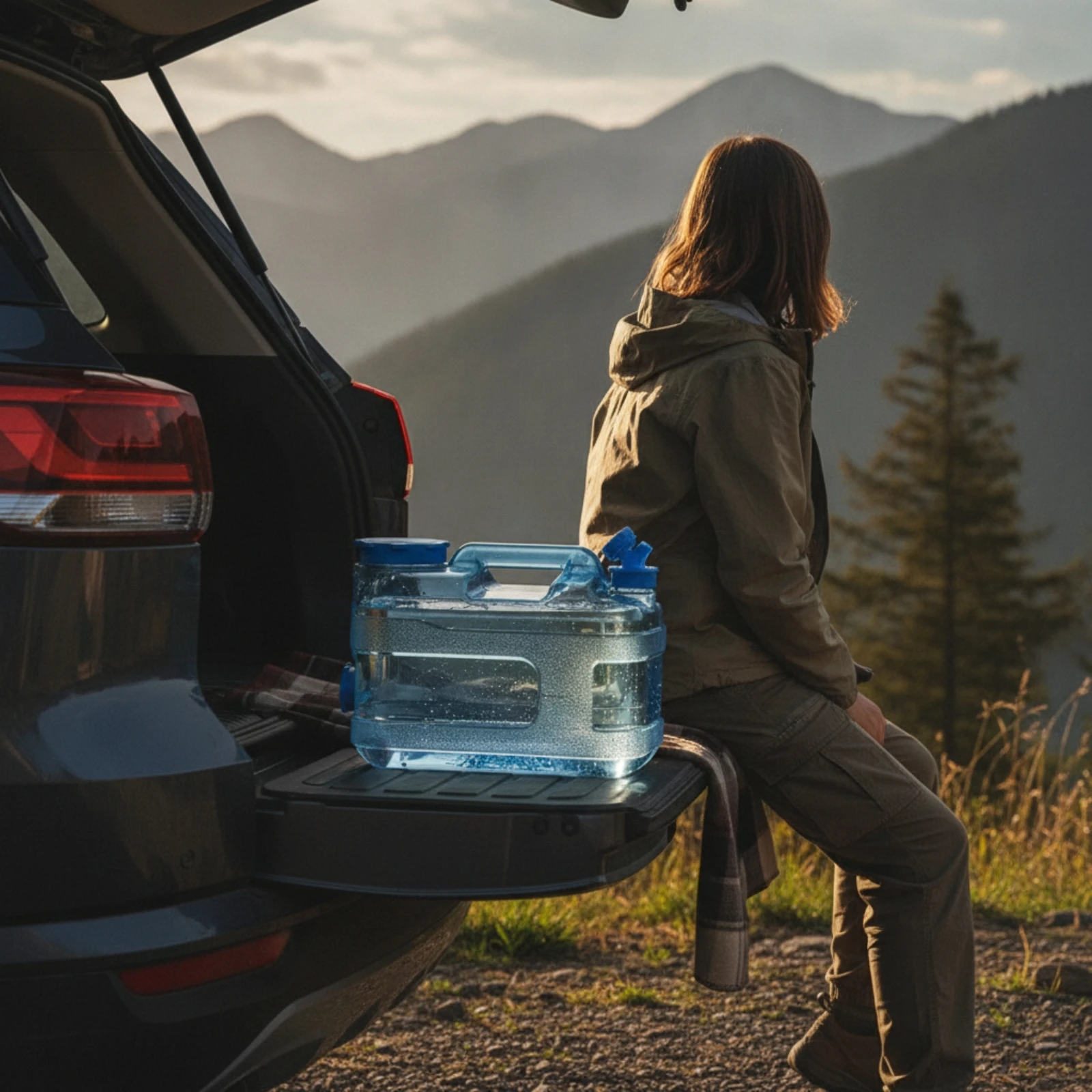 Water Container with Spigot Leakproof Water Container with Faucet Carrier Container Impact-Resistant Heavy-Duty for Campers
