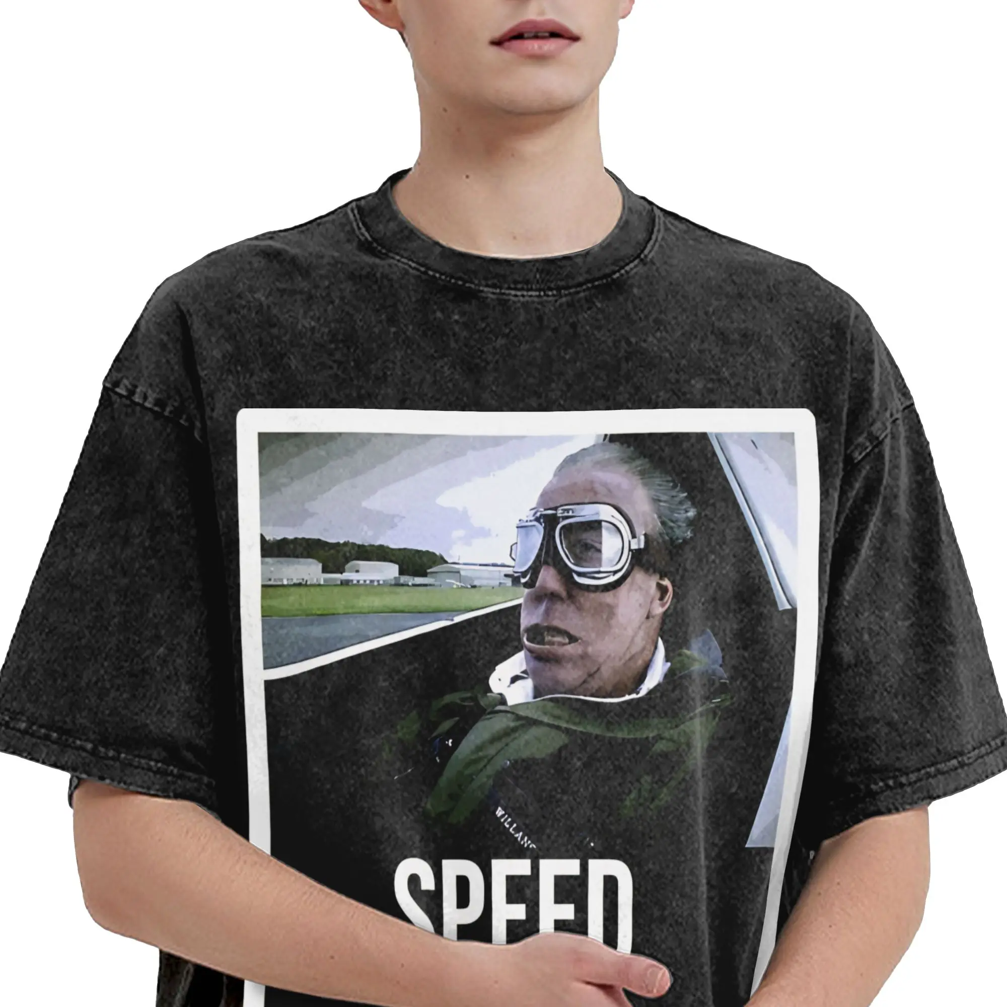 Speed and Power Jeremy Clarkson T Shirts Hip Hop Washed 100% Cotton Oversize T-Shirts  Vintage for Men Women Streetwear