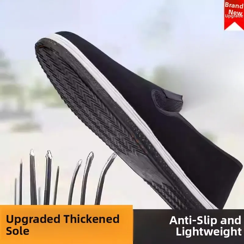 

Пекинские традиционные тканевые туфли унисекс: повседневные рабочие, нескользящие, износостойкие, легкие, с мягкой подошвой, слипоны из канваса