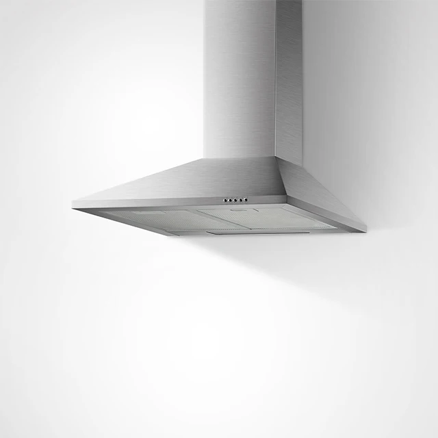60cm Frameless Slim Range Hood Push Button Control Stainless Steel Tower Chimney Rangehood