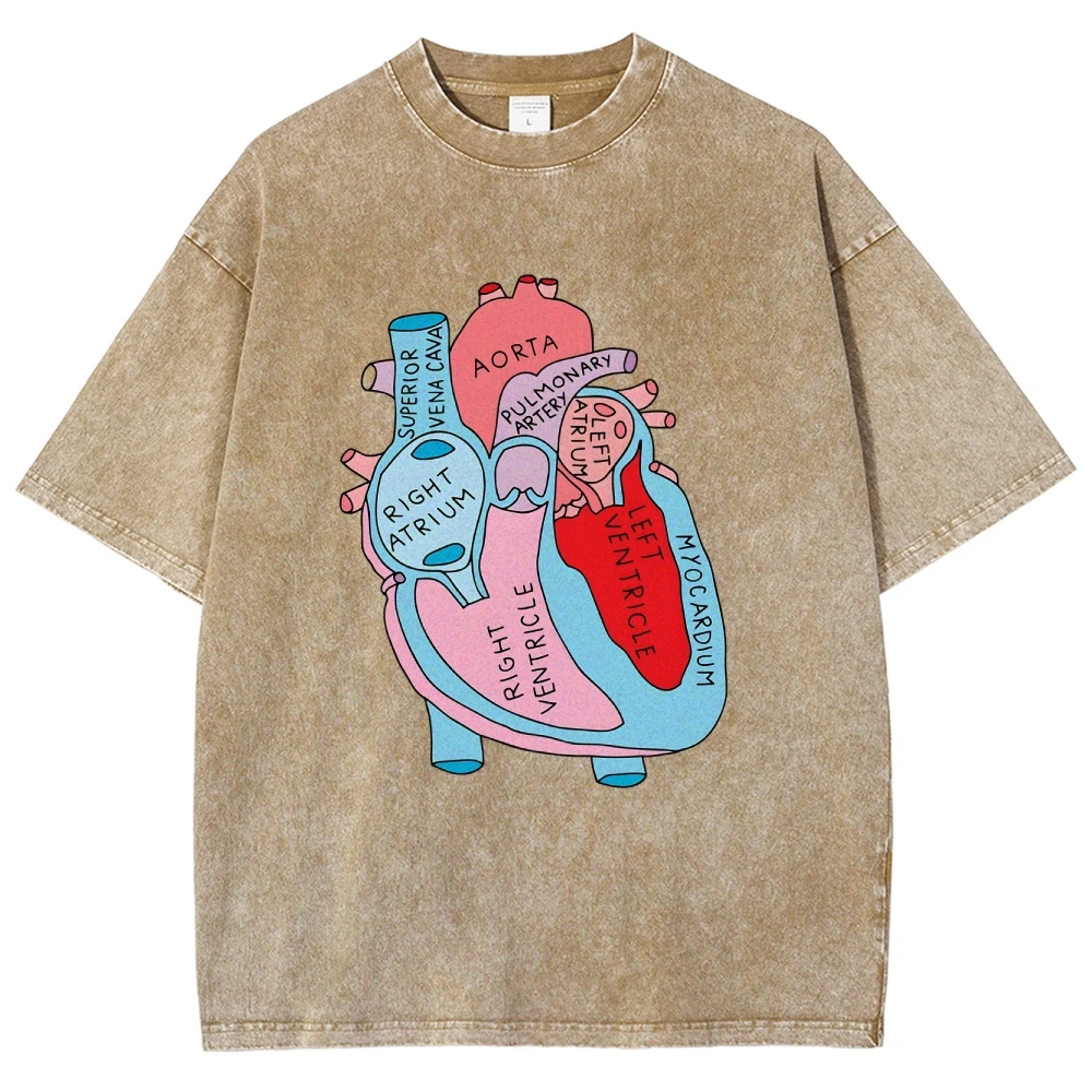 Contrasting Color Pure Cotton Women's T-Shirt Cartoon Heart Letter Printing Loose Oversize Shoulder Down Trend New Short Sleeves image 3