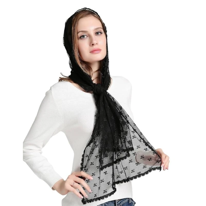 Y5GC Muslims Lace Wedding Veils Church Muslims Wedding Bride Head Covering Veils