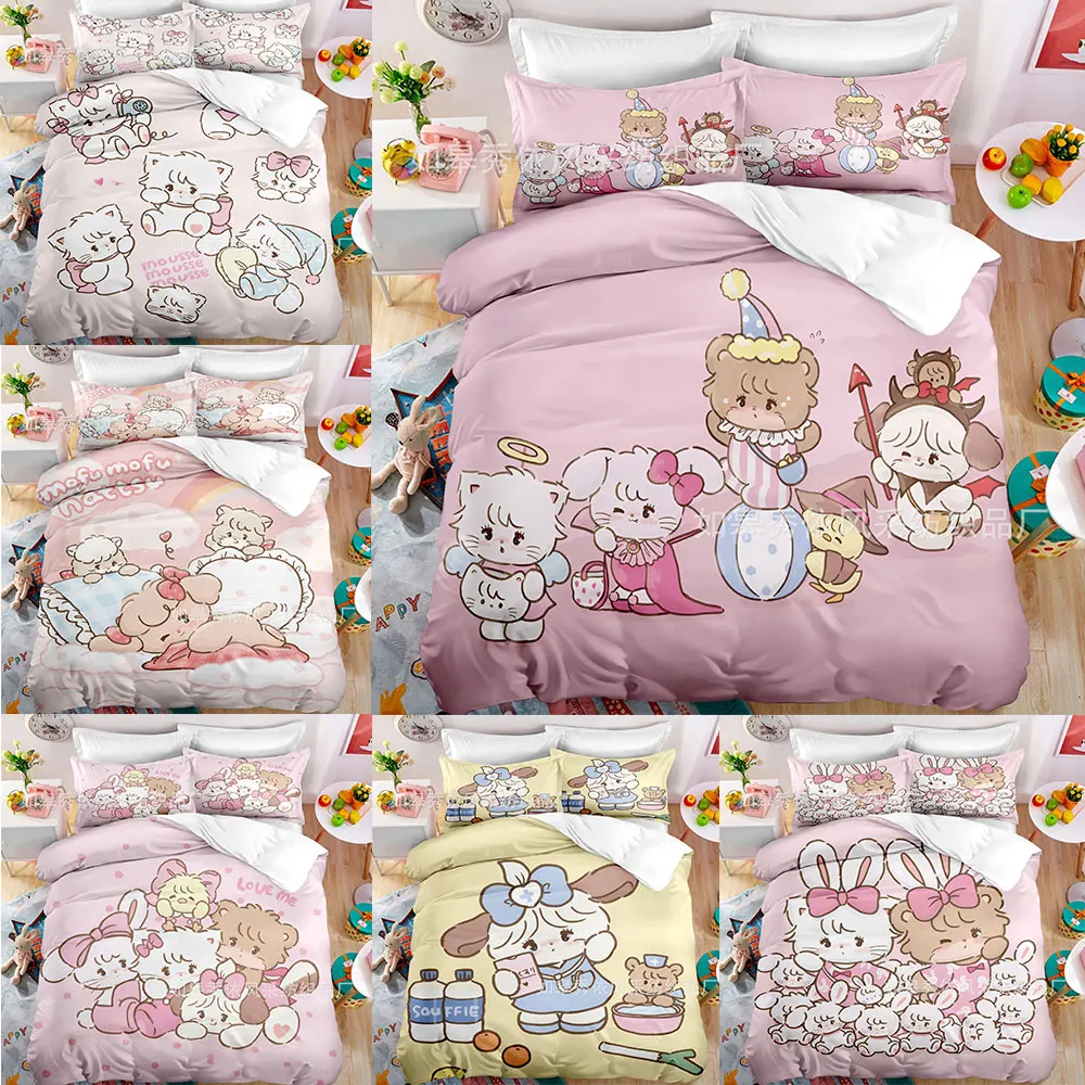 Cute MIKKO Bedding Sets Comforter Quilt Bed Cover Duvet Cover Pillow Case 2-3 Pieces Sets Kids Adult Size