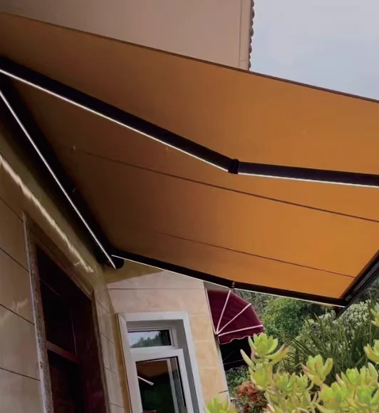 Retractable Awning, 2 x 1.5m Aluminum Balcony Sunshade, Waterproof Outdoor Window Awning, Manual Extendable Cassette Awning