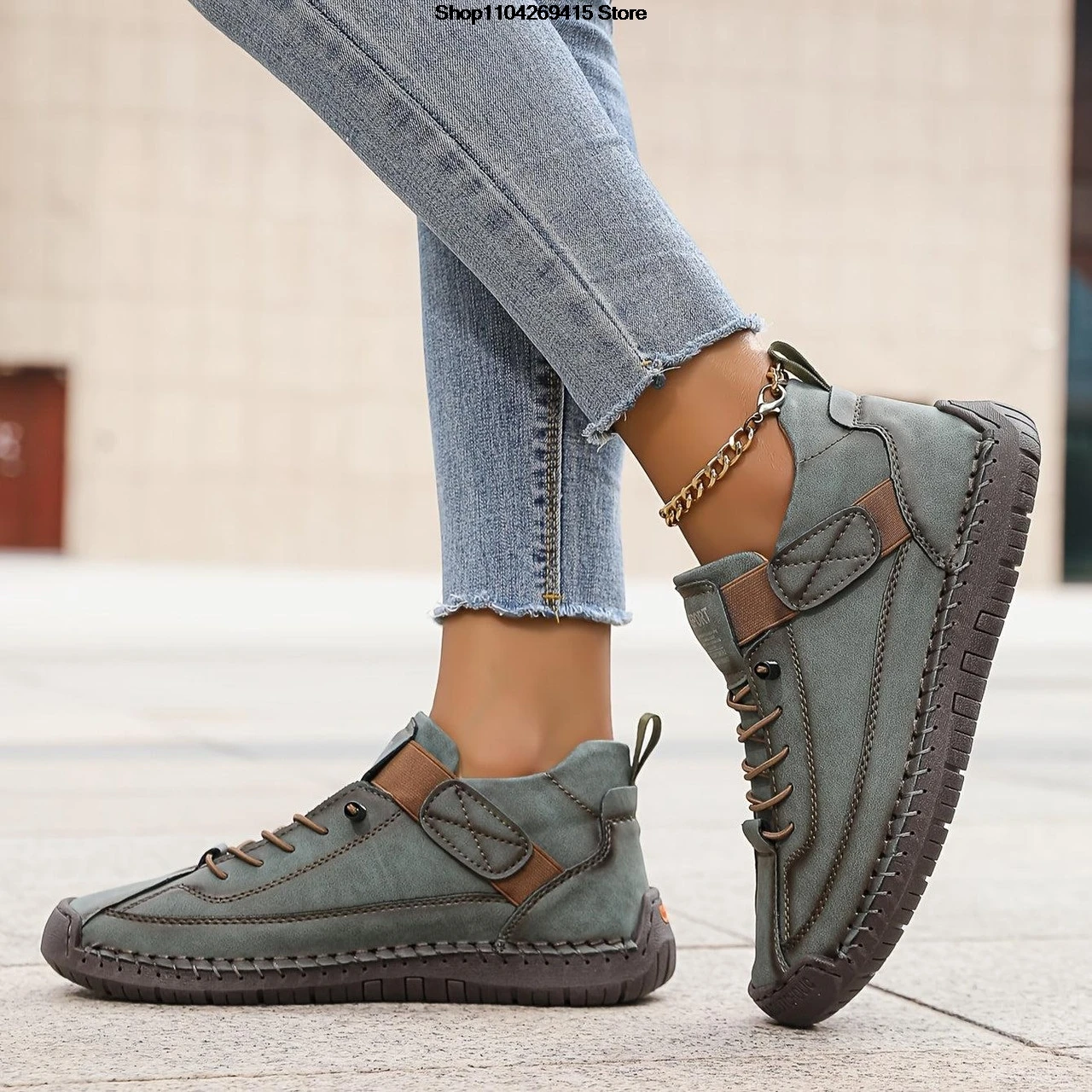 Nuove Scarpe in Pelle Cucite a - Women'S Shoes Hands Free recensione e prezzo
