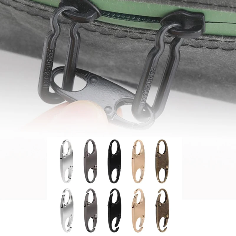 2Pcs Zipper Clip Theft Deterrent Double Opening Zippers Pull Replacement Detachable Zipper Connectors Zipper Lock Carabiner Clip