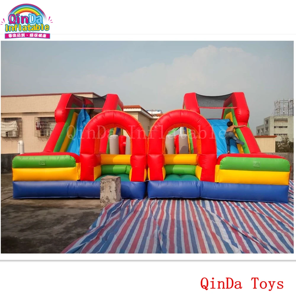 Children Amusement Park Equipment Mini Castle With Slide ,7*7m Inflatable Bouncy Slide For Kids Play