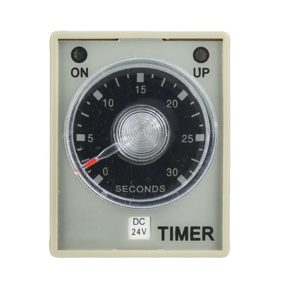 Durable AH3-3 Time Relay 30S DC24V/AC220V Delay Timer 8 Pins 35mm Din Rail Timer Switch Industrial Automation System