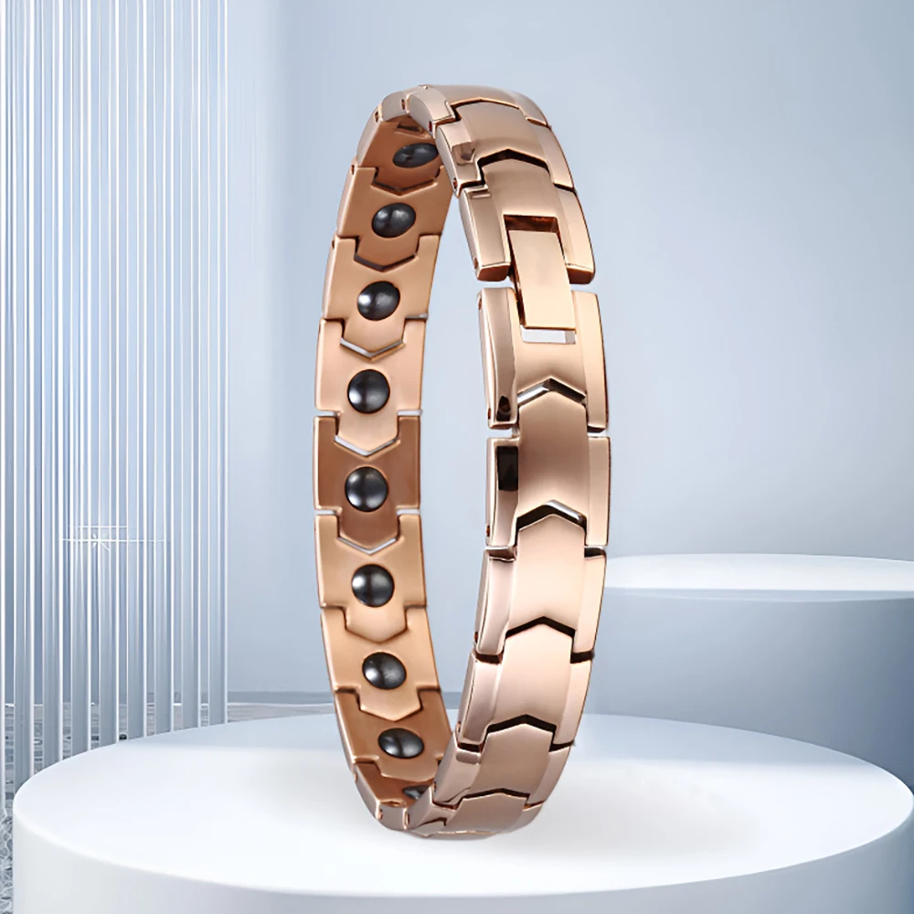 Trendy 10MM Stainless Steel Permanent Magnet Magnetic Attraction Bracelet For Women Men  Metal HipHop Couple Jewelry Gift