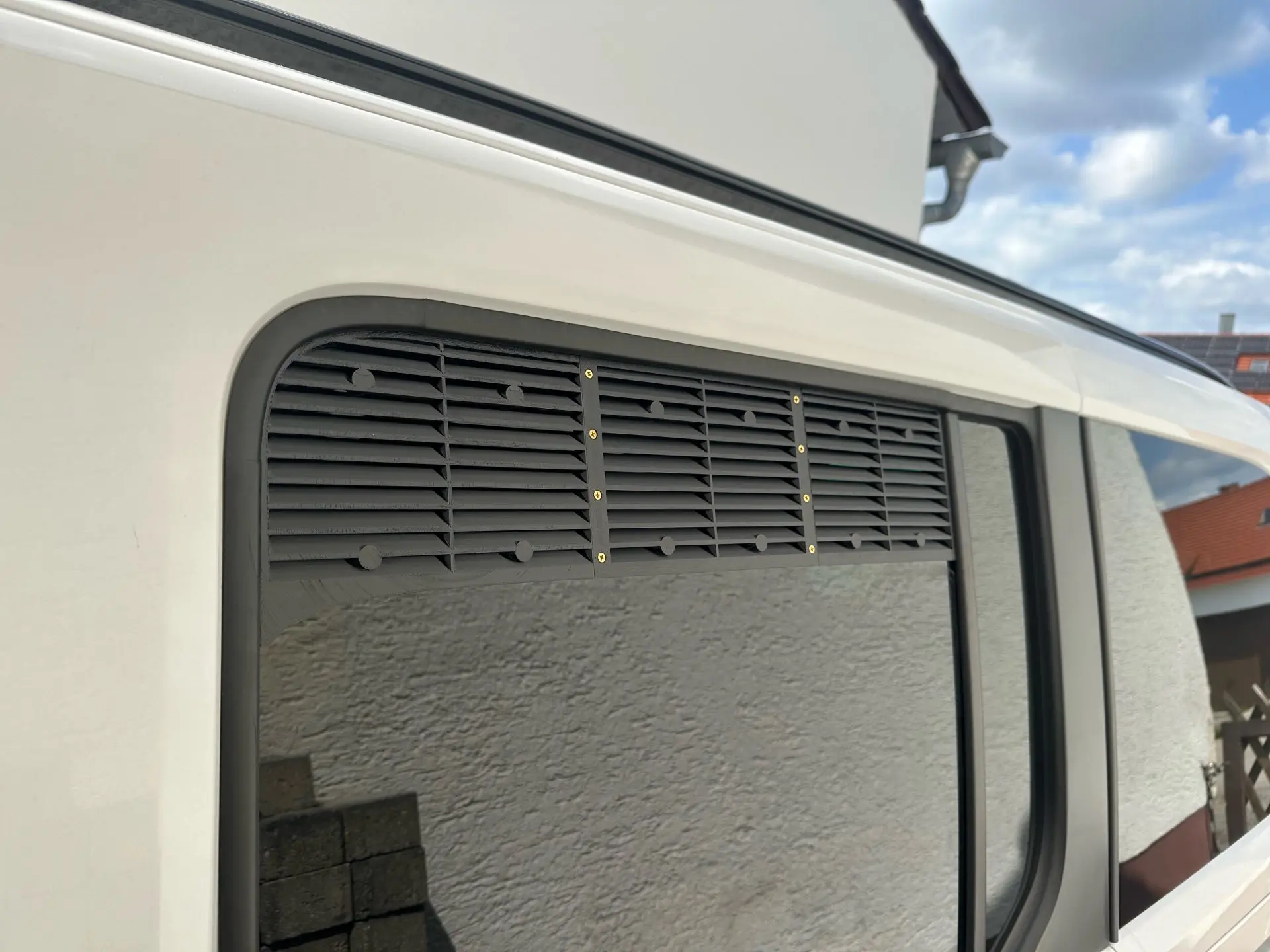 Window Ventilation Grilles Suitable For Opel Combo Campervan For Side Ventilation And Sunshade Black With Screws
