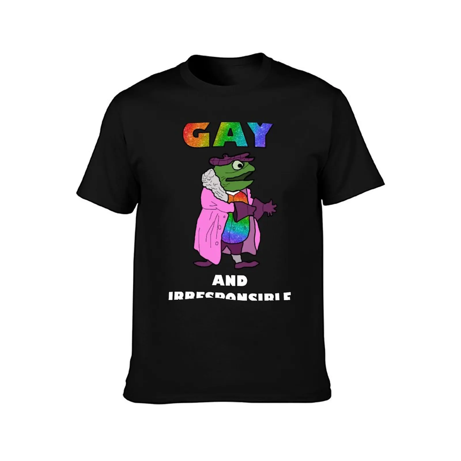 Gay and Irresponsible (Toad) T-Shirt, Summer Casual Cotton Tee, Oversized Streetwear Tops, Vintage Graphic Print, 100% Cotton