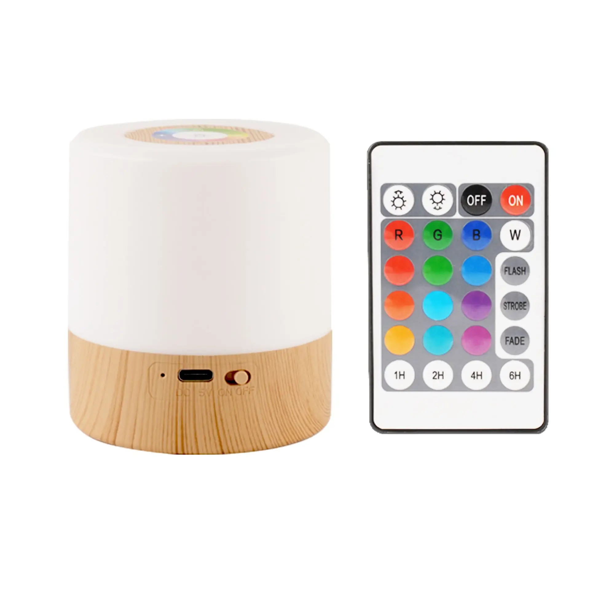 LED Rechargeable imitation wood grain bedside lamp suitable for sleeping in the bedroom touch button multiple adjustable lights