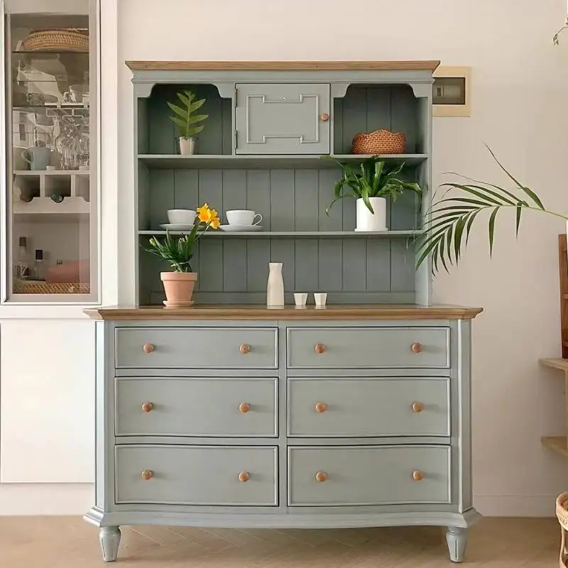 

Современный узкий кухонный шкаф Nordic Display в зеленом цвете, пылезащитный, деревянный, для дома и декора.