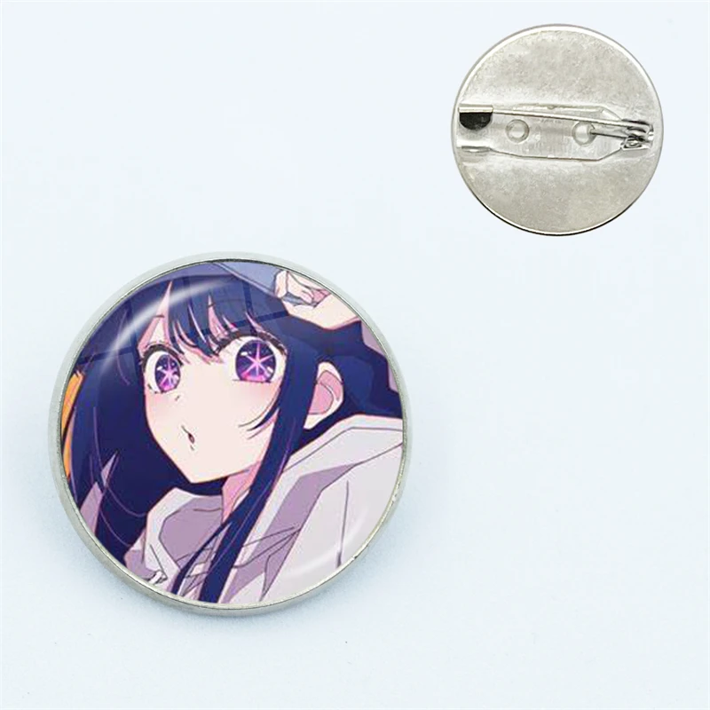 Japanese Anime Oshi no Ko Pin Glass Dome Brooches Shirt Lapel Teacher Tote Bag Backpacks Badge Cartoon Gift Brooches Pins Gift image 4