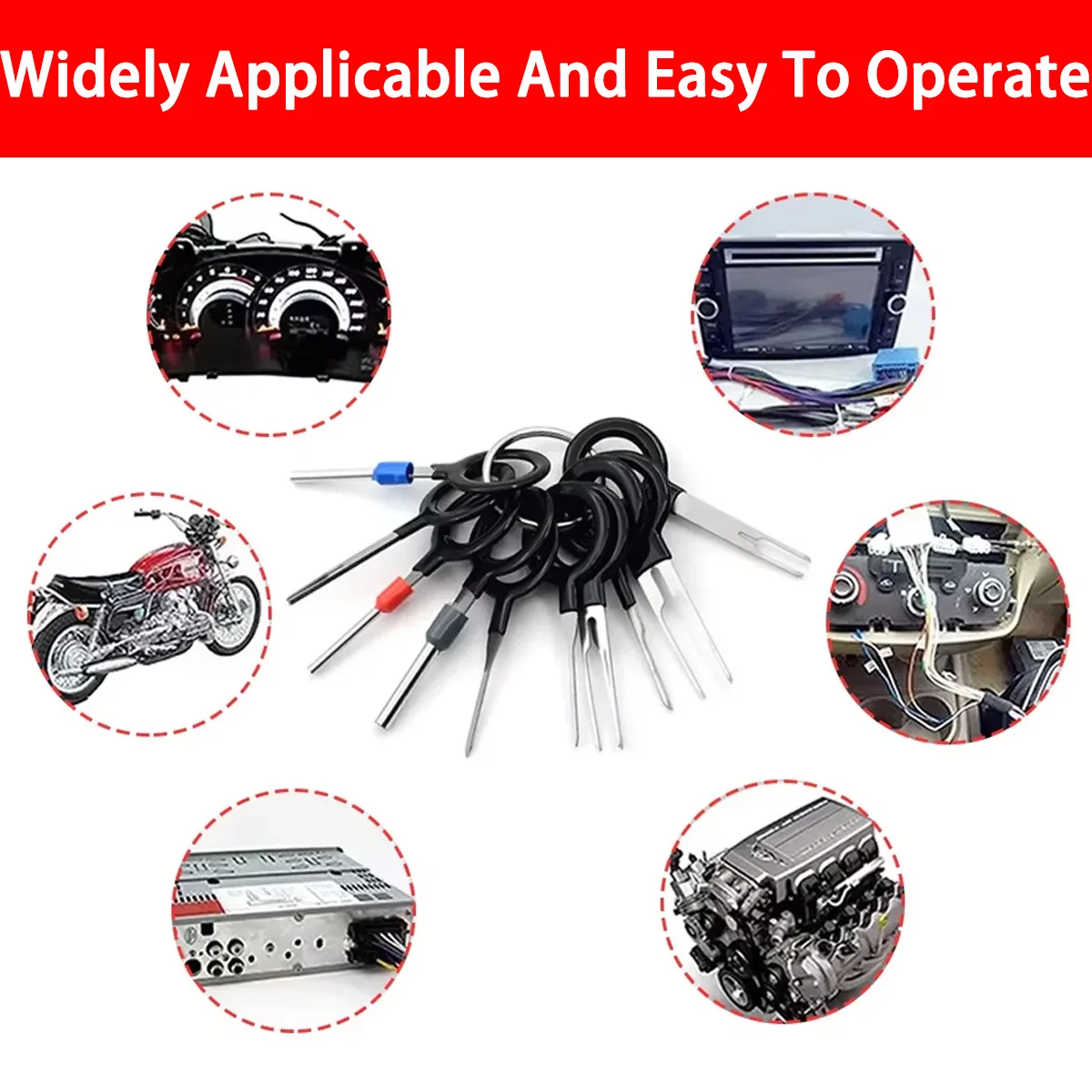 11/21/41PCS Automotive Needle Finder Automotive Repair Tool Automotive Wire Crimping Connector Pin Pulling Kit Key