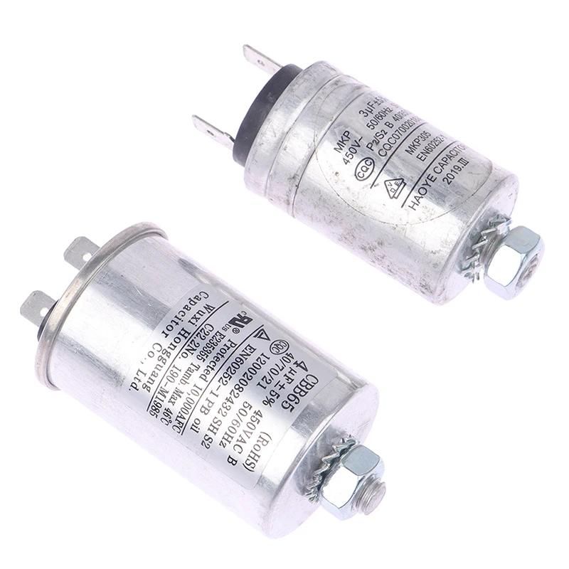 Aluminum Housing Capacitor MKP305 450VAC 3UF 4UF 5UF Dish Washer 2 Pins