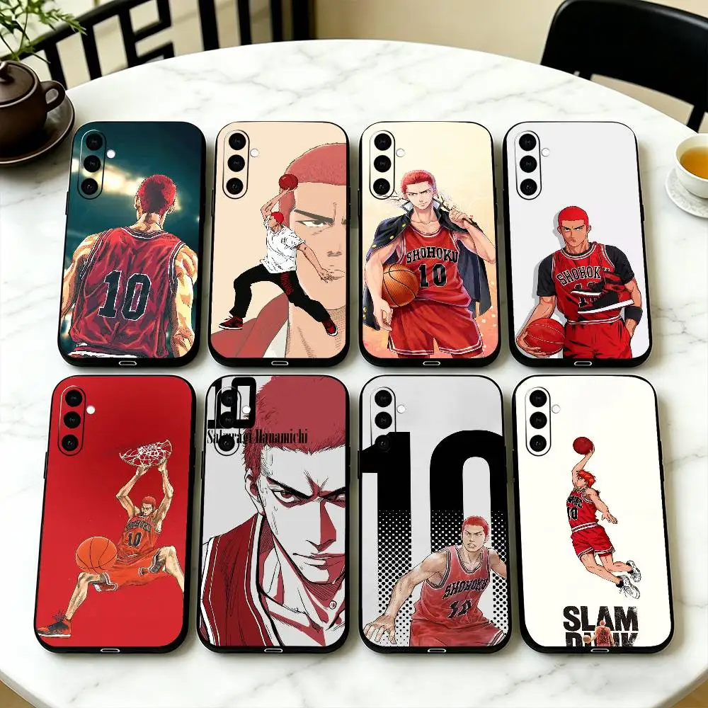 Slam Dunk H-Hanamichi S-Sakuragi Phone Case For Samsung Galaxy A73,A72,A71,A70,A53,A52,A51,Soft Silicone Black Cover