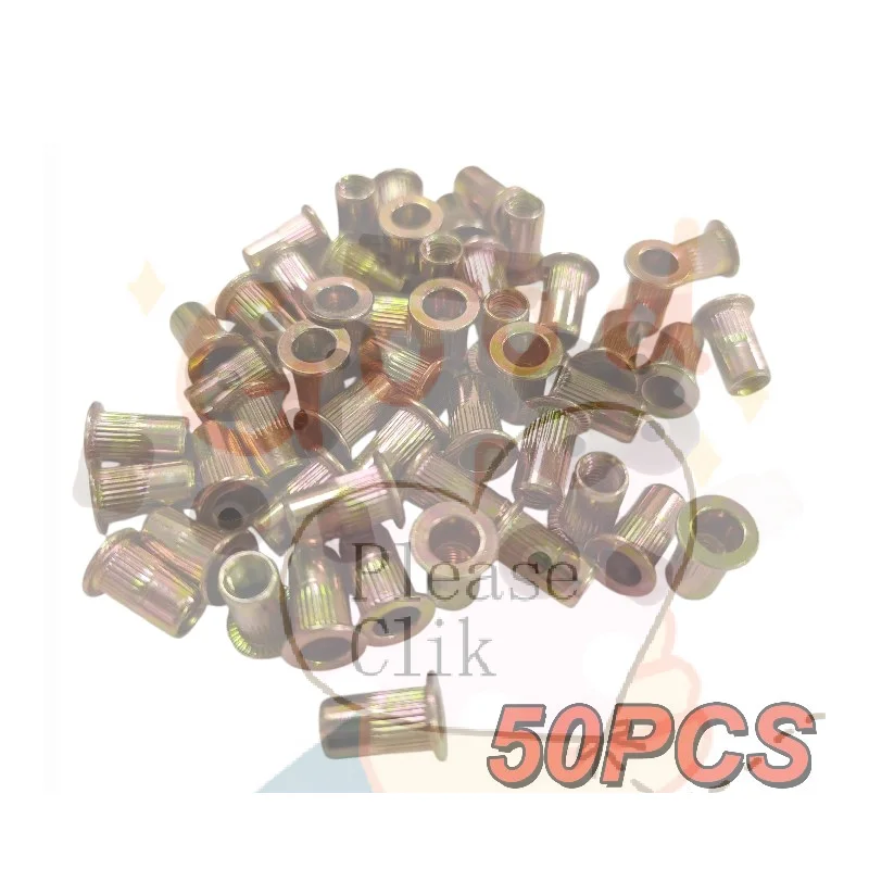 【HG】50Pcs Carbon Steel Rivnuts Blindnuts Nuts Insert Rivet Multi Sizes Tool M3 M4 M5 M6 M8 Rivet Nuts Tools DIY Accessories