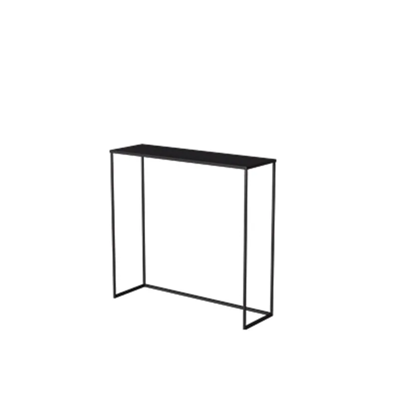 Nordic foyer, entryway, modern and simple, extremely narrow long table, floor-to-ceiling sofa, sandwheat iron shelves