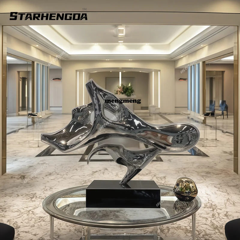 

Abstract art stainless steel indoor sculpture decorative items vegetables suitable for villas hotel lobbies living rooms