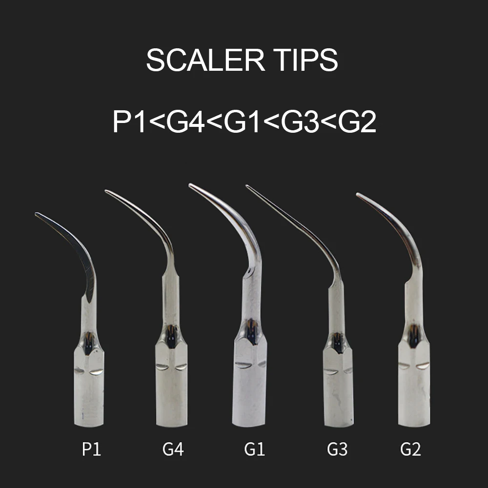 10pcs Dental Scaler Tips Ultrasonic Dental Cleaner Head P1 G1 G2 Dentist Materials Dentistry Tools Calculus Remove Cutter Head