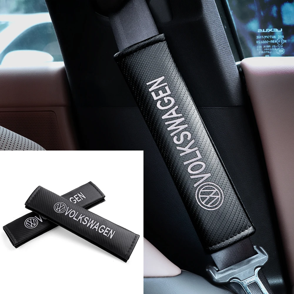 1pc/2pcs Car Safety Belt Covers Seat Belt Case Cover Auto Case For Volkswagen GOLF Polo Tiguan VW GTI MK5 MK6 PASSAT Car Styling